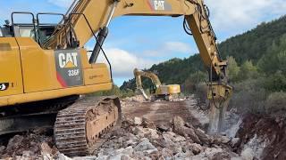 Heavy Equipment At 1300m Altitude: Caterpillar Machines Building Mountain Roads - Sotiriadis Constr.