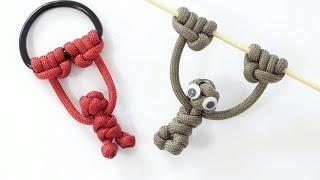 Make a Hanging Monkey Paracord Buddy Key Fob or Bar Gymnasts - CbyS Design - Paracord Crafts