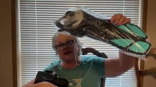 Temu haul!! Henry and I new scuba gear for summertime. Can breathe underwater, wedding bling shoes!
