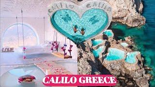 CALILO GREECE  | Calilo Greece Waterfall Bed | calilo hotel, resort , ios greece | greece vlog