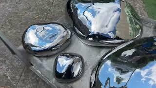 Mirrored Stone Sculpture#sculpture #metalsculpture#LandscapeDesign#sculpture0755.com#gardensculpture