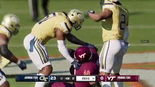 Georgia Tech 207 Virginia Tech 0 Techmo Bowl/Battle of the Tech's #DefaultSliders #GeorgiaTech #Dyna