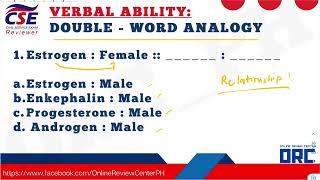 DOUBLE WORD ANALOGY PART 3  / CIVIL SERVICE EXAM REVIEW / ENGLISH TOPICS TO REVIEW