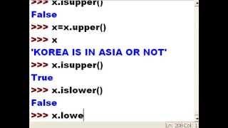 Python upper, isupper, lower, islower