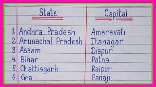 Indian States and their Capitals 2022/Union Territories and their Capitals/State and Capital