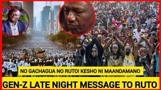 BREAKING‼️Gachagua supporters&GEN-Z late night message to Ruto ahead of Kindiki swearing in tomorrow