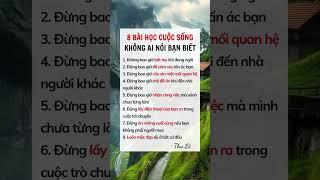 8 Bài học cuộc sống không ai nói bạn biết  #bahadi #xuhuong