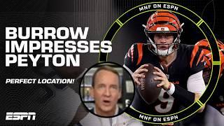 PERFECT LOCATION!  Joe Burrow impresses Peyton Manning with TD pass to Ja'Marr Chase | ManningCast