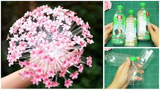 Ideas to make flower vases for home decoration from plastic bottles