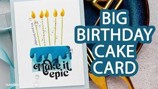 Big Birthday Cake Card with Simon Says Stamp