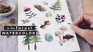 Watercolor Woodland Theme | Forest Painting Tutorial