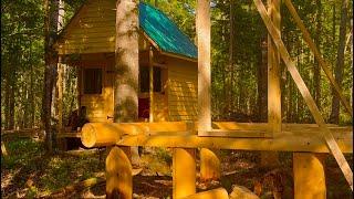 Back in the wilderness Building Off Grid Log Cabin[EP19]Floor Framing,Door Framing,￼