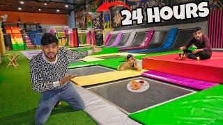 Living 24 hours in trampoline park challenge