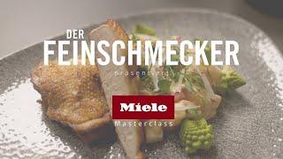 Gebackenes Maishuhn + Kartoffelrisotto + gedämpftes Gemüse | DER FEINSCHMECKER | Miele Masterclass