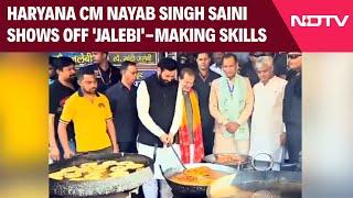 Nayab Singh Saini | Haryana Chief Minister Nayab Singh Saini Shows Off 'Jalebi'-Making Skills