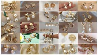 Latest Gold Pearl Earrings Designs | Gold Pearl Earrings Studs | Pearl Gold Earrings Design 2024