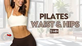 Top 10 Waist & Hips Exercises | 5-Min Intense Pilates Workout at Home (No Equipment)