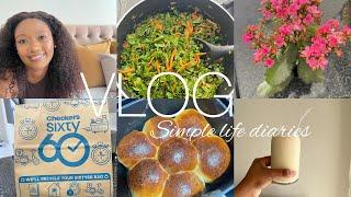 VLOG - simple life diaries, made rolls from scratch , spinach recipe, few days with me | Neilwe K