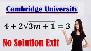 A very tricky Cambridge University Admission Algebra Exam | Entrance Aptitude Test | Find m!!