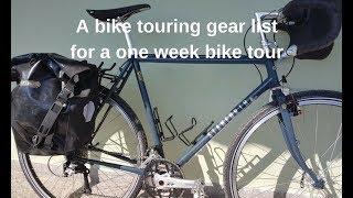 Bike Touring Gear List For A One Week Tour - Credit Card Bicycle Touring