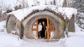 We Stay in a Real Life HOBBIT HOUSE During a Snow Storm