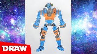 How to draw robot Axelrod, Real Steel, Как нарисовать робота Аксельрод, Живая Сталь