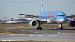 Thomson 757 takeoff at Salzburg Airport