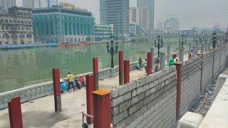 NAG-IBA NG DISENYO! BINUBUO NA ANG OFF RAMP! RED CEMENT SA ELEVATED WALKWAY,PASIG ESPLANADE