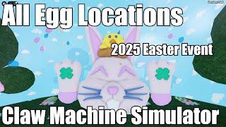 All 15 Egg Locations in Claw Machine Simulator | Easter Arcade | Ticket Grind | Neon Chicken Puzzle
