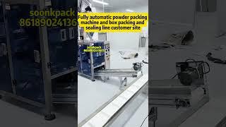fully automatic powder packing machine and box packing and sealing line  #packingmachine