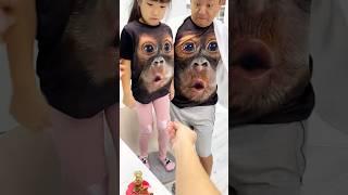 OMG  two blowing monkeys  LeoNata family #shorts