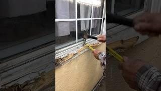 Replaced rotting wooden window sill🪵 #window #carpentry #construction #architecture #home #shorts