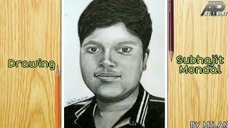 Drawing Subhojit Mondal//Subhojit Mondal Art//How to draw portrait step by step//ART POINT