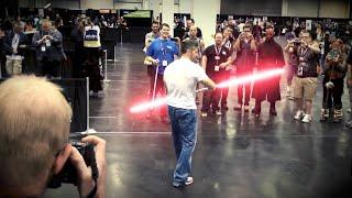 Ray Park "Darth Maul" Lightsaber demo with effects