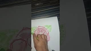 HOW TO DRAW ROSE FLOWER#art #yputubeshorts #drawing