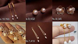 Latest pearl gold earrings with price