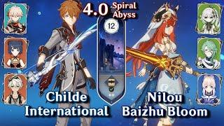 C0 Childe International & C0 Nilou Bloom | Spiral Abyss 4.0 - Floor 12 - 9 Stars | Genshin Impact