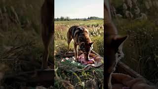 A baby was abandoned in a field. A kind dog found him and gave him warmth. Positive energy