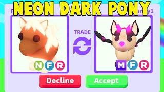 Trading FIRST NEON DARK BROWN PONY in Adopt Me!