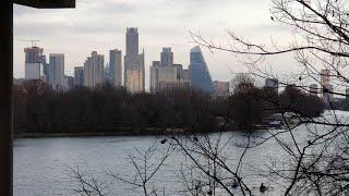 Walking across Lady Bird Lake, Downtown, Austin, TX