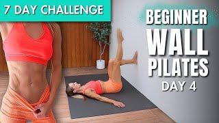 15 Min Beginner Wall Pilates Workout for Weight Loss | 7 DAY BEGINNER WALL PILATES CHALLENGE Day 4