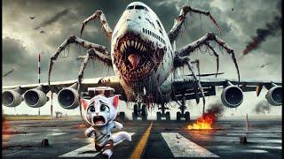 Horror, Kitten  Traveling And Plane ️ Monster . | Story of transformation #cat video#ai cat story