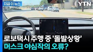 핸들 갈팡질팡하더니 급 회전...테슬라 로보택시 '오류' 속출 [지금이뉴스]  / YTN