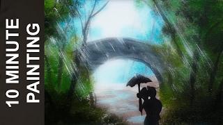 Painting A Couple Kissing in the Rain with Acrylics in 10 Minutes!