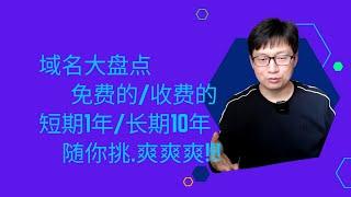 域名大盘点，免费的、收费的、短期1年、长期10的，随你选，爽爽爽！！！