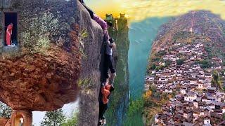 Amazing Villages in China | The Most Dangerous Cliff Life | Dense Cliff Houses