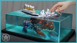 #GODZILLA Kaiju #GAMERA Diorama of Realistic Why the Titanic sank? | Resin Art | Polymer Clay