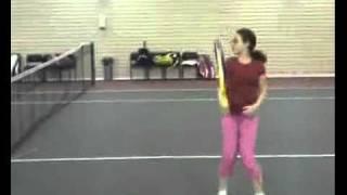 Olja (11 years) at my tennis lesson