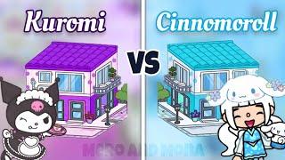 Aesthetic Neat Street Apartment  KUROMI vs Cinnamoroll  Toca Boca House Ideas | Toca Life World