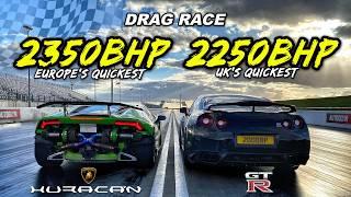 CLASH OF THE TITANS.. 2350BHP LAMBO vs 2250BHP R35 GT-R